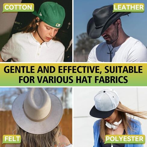Hat Cleaning Kit, Professional 4-in-1 Hat Cleaner & Deodorizer Spray, Includes Soft Brush & Microfiber Cloth, for Baseball, Trucker, Felt, Wool, Dad Hats, No Water Needed, Remove Stains & Odors in Saudi Arabia