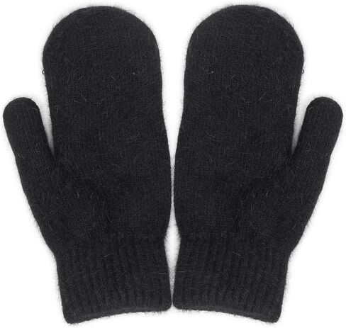 FGSS Winter Warm Mittens for Women Men - Soft Faux Rabbit Fur Mittens Elastic Cuff Stretchy Knit Gloves Cold Weather in Kuwait