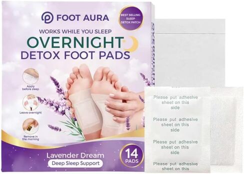 FootAura Mint Overnight Foot Patches – Cooling Mint Infused Foot Pads for a Fresh, Comfortable Overnight Foot Experience – 14 Count in Kuwait
