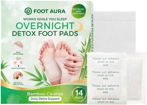 FootAura Mint Overnight Foot Patches – Cooling Mint Infused Foot Pads for a Fresh, Comfortable Overnight Foot Experience – 14 Count in Kuwait