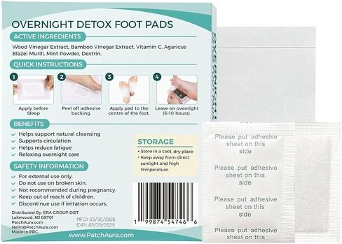 FootAura Mint Overnight Foot Patches – Cooling Mint Infused Foot Pads for a Fresh, Comfortable Overnight Foot Experience – 14 Count in Kuwait