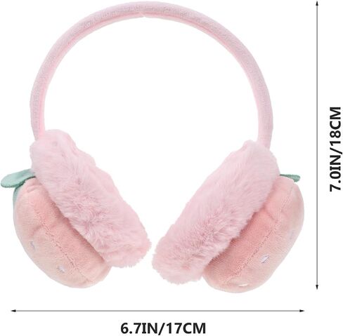 Winter Ear Muffs for Plush Protective Ear Warmers Pink Strawberry Design Soft Cold Weather Headband for Boys in Kuwait