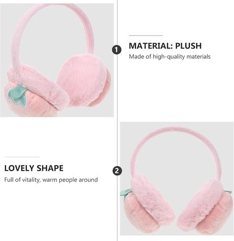 Winter Ear Muffs for Plush Protective Ear Warmers Pink Strawberry Design Soft Cold Weather Headband for Boys in Kuwait