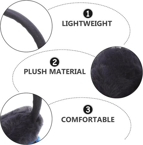 Totority Plush Ear Muffs Winter Cold-proof Ear Warmers Boys Outdoor with Lovely Sports Pattern Blue in Kuwait