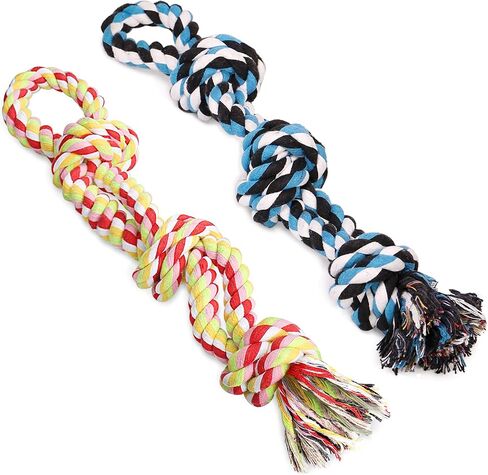 UPSKY Dog Rope Toys 2 Nearly Indestructible Dog Toys, Dog Toy for Medium to Large Breed, Dental Cleaning Chew Toys, Dog Tug Toy for Boredom, Dog Teething Toys, Dog Rope Toy for Aggressive Chewers in Saudi Arabia