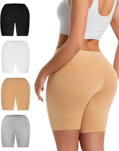 Yeblues Cotton Boy Shorts Underwear for Women Anti Chafing Slip Shorts Cotton Biker Short Boxer for Under Dresses Panties in Saudi Arabia
