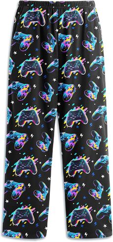 Boys Pajama Pants Soft Pj Bottoms Elastic Waist Lounge Pants Long Sleep Bottoms with Pockets Size 9-14 in Saudi Arabia