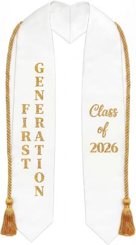 First Generation Graduation Stole Class of 2026 with Honor Cord – V Shape Glitter Stole for High College Graduate in Saudi Arabia