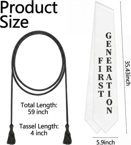 First Generation Graduation Stole Class of 2026 with Honor Cord – V Shape Glitter Stole for High College Graduate in Saudi Arabia