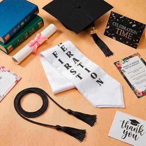 First Generation Graduation Stole Class of 2026 with Honor Cord – V Shape Glitter Stole for High College Graduate in Saudi Arabia