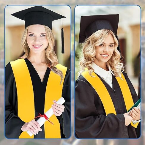 16 Pieces Unisex Graduation Stoles Plain Graduation Sash Honor Satin Stole in Kuwait