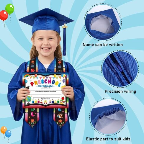 Kindergarten Preschool Graduation Cap Gown Set with Stole Certificate 2026 2027 Charms Tassel, Graduation Gifts in Kuwait