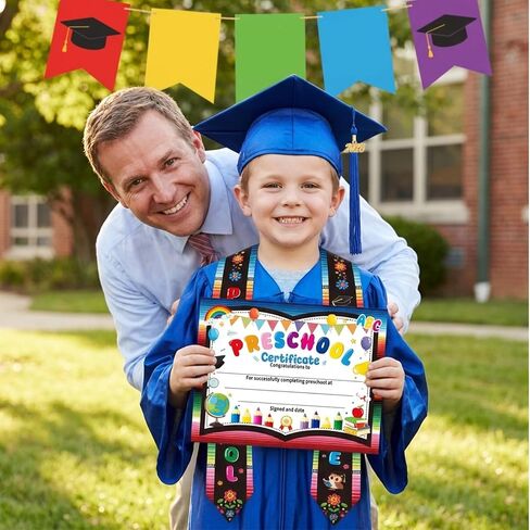 Kindergarten Preschool Graduation Cap Gown Set with Stole Certificate 2026 2027 Charms Tassel, Graduation Gifts in Kuwait