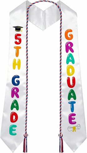5TH Grade Graduation Decorations, 5th Grade Graduation Sash with Graduation Honor Cord, Fifth Grade Graduation Stole for Boy Girl Elementary School Graduation Ceremonies & Celebrations in Kuwait