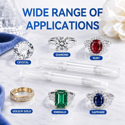 Jewelry Cleaner Pen 2Pack, Quick Sparkle Diamond Ring Cleaner Pen Stick, Polish and Remove Tarnish to Restore Brilliance, Portable Diamond Cleaner for Diamonds,Various Gemstones,Jewelry in Saudi Arabia