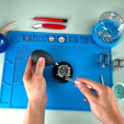 Professional 13Pcs Watch Cleaning & Repair Kit for Seiko NH35/NH36, Universal Case Opener Ball & Pry Knife, Dual Movement Vices, Cleaning Putty, Pegwood, Scratch Remover Brush for Mechanical Watches in Saudi Arabia