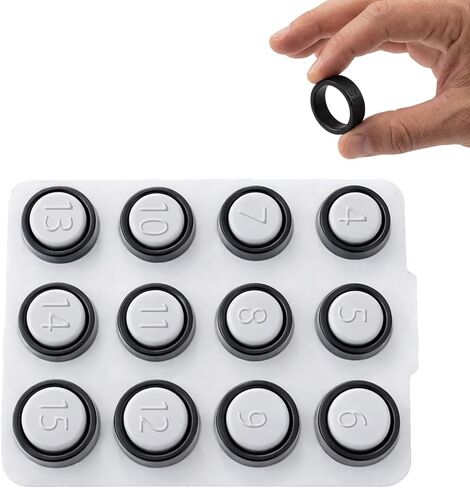 Oura Ring Sizing Kit, Oura Sizing Kit, Aura Ring Sizing Kit, 12 Rings in Black Box, Easy Size Selection, Comfortable Fit, Accurate Measurement, Ring Size Tool, Ring Sizer Set in Saudi Arabia