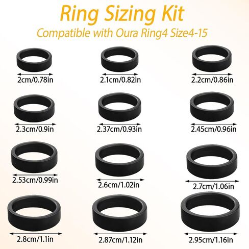 Oura Ring Sizing Kit, Oura Sizing Kit, Aura Ring Sizing Kit, 12 Rings in Black Box, Easy Size Selection, Comfortable Fit, Accurate Measurement, Ring Size Tool, Ring Sizer Set in Saudi Arabia