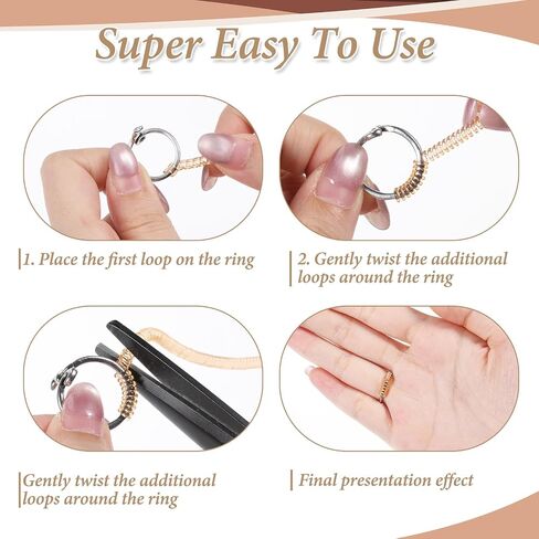 Qianyu 12PCS Ring Size Adjuster for Loose Rings, Spiral Bands Jewelry Fitter Resizer Spacers Invisible Silicone Coil Wrap Tightener Guards Inserts Make Rings Smaller for Women Men in Kuwait