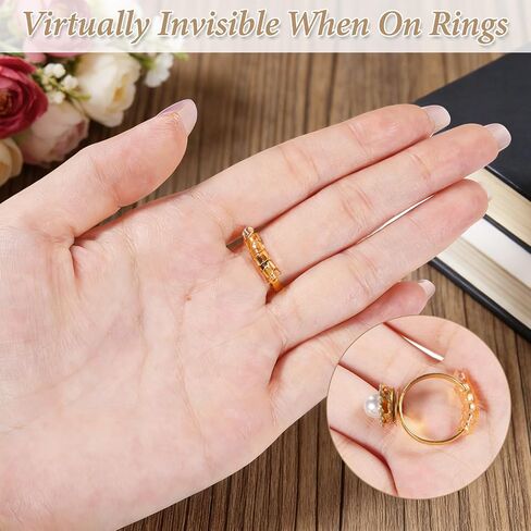 Qianyu 12PCS Ring Size Adjuster for Loose Rings, Spiral Bands Jewelry Fitter Resizer Spacers Invisible Silicone Coil Wrap Tightener Guards Inserts Make Rings Smaller for Women Men in Kuwait