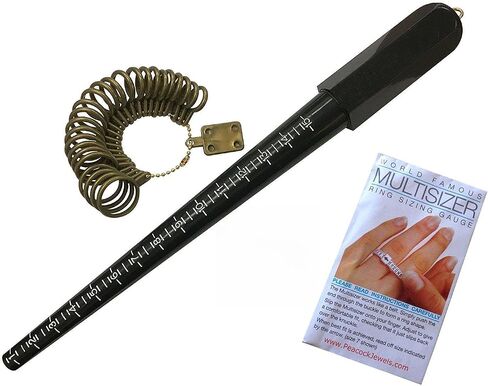3-Piece Ring Sizing Tool Set – Finger Ring Size Gauge, Black Ring Mandrel Stick & Metal Ring Gauge for Measuring Jewelry Sizes 1-17 for Women Men & Jewelers (Mandrel_Only) in Kuwait