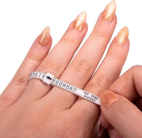 Finger Measuring Tool - Ring Sizer Gauge (1-17 USA Rings Sizer) for Women, Men & Kids/Measure Your Finger Sizes @ Home in Kuwait