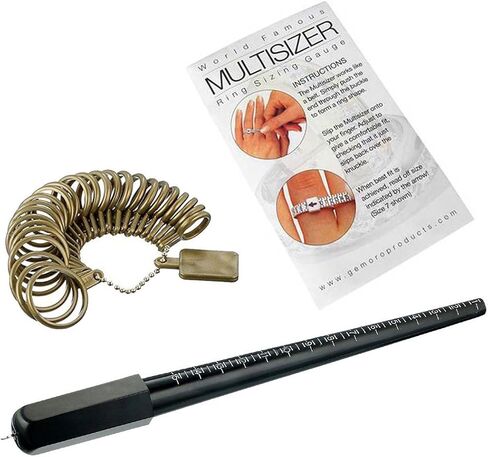 Finger Measuring Tool - Ring Sizer Gauge (1-17 USA Rings Sizer) for Women, Men & Kids/Measure Your Finger Sizes @ Home in Kuwait