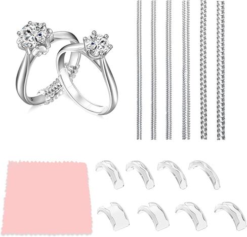 Ring Sizers for Loose Rings, 14Pack Invisible Resizer Sizes, Spacers & Tighteners, Can Reduce 0.5-1.5 Size，Suitable for Men's and Women's Rings in Sizes 1 to 8mm in Saudi Arabia