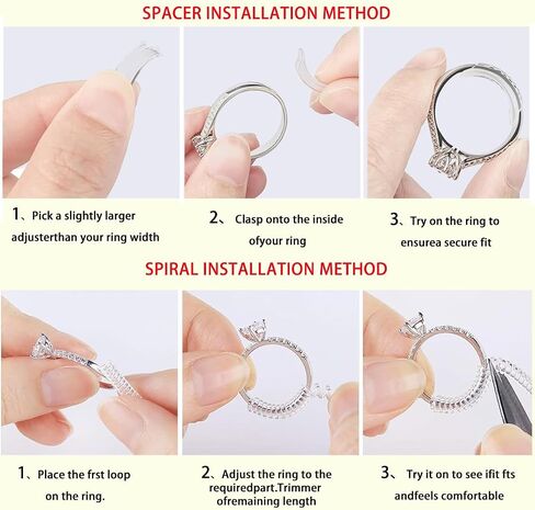 Ring Sizers for Loose Rings, 14Pack Invisible Resizer Sizes, Spacers & Tighteners, Can Reduce 0.5-1.5 Size，Suitable for Men's and Women's Rings in Sizes 1 to 8mm in Saudi Arabia