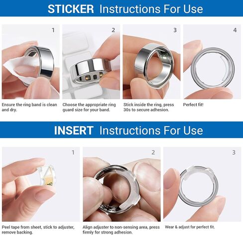 Omilly Smart Ring Size Adjuster for Oura Ring Gen 4 / Gen 3, Invisible Ring Sizer Reducer with Stickers and Inserts, Secure Comfortable Fit-62PCS in Saudi Arabia