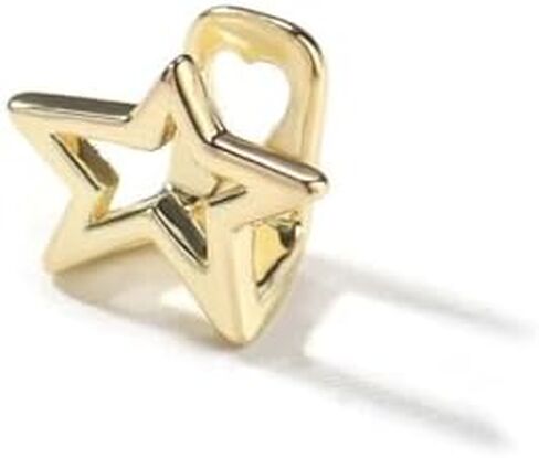 Grillz for Women Gold Plated Silver Grills for Your Teeth Punk Hollow Five-pointed star-shaped single Hip-hop gift in Saudi Arabia