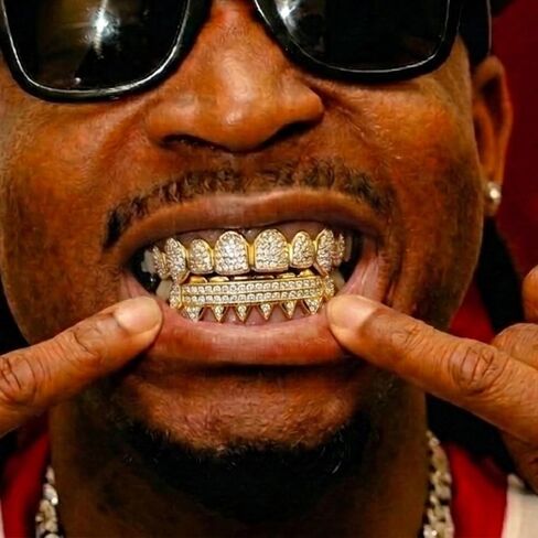 Longita Shiny Gold Grills for Your Teeth Grillz for Women Teeth Men Gold Tooth Cap Grillz for Women Golden Mouth Grills Upper and Lower Tooth Jewelry Hip Hop Outfits Custom Accessory Halloween Party in Kuwait
