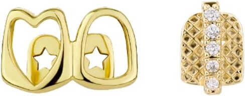 Gold Grills for Your Teeth Grillz for Women Rhinestone Heart Star Tooth Cap Grillz,Punk Hip Hop Rapper Grillz Tooth Halloween Jewelry in Kuwait