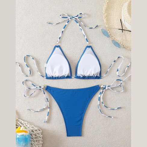 Swimsuit Breathable Separate Top Bottom Tight Quick Drying Polyester Spandex Texture for Beach Vacation Fashion Swimwear Set in Kuwait
