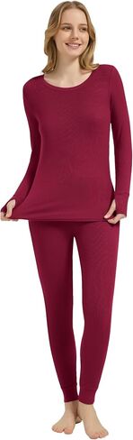 Thermal Underwear for Women Warm Long Johns Sets Soft Base Layer Top Pants Viscose from Bamboo Pajamas S-XXL in Kuwait