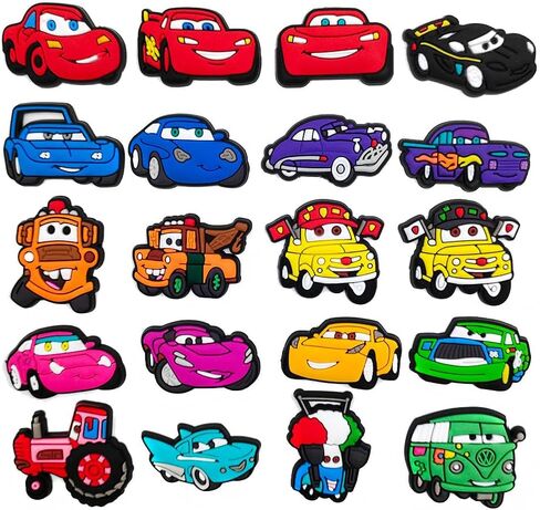 20Pcs Cars Shoe Decoration Charms for Croc Clog Sandals, Shoe Accessories Charms for Adults in Saudi Arabia