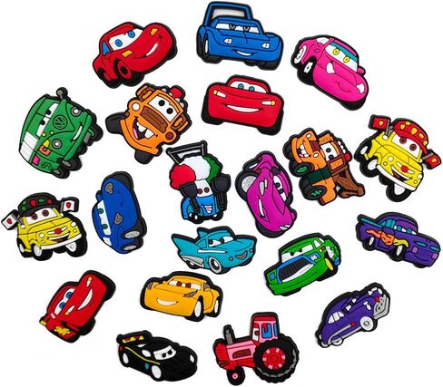 20Pcs Cars Shoe Decoration Charms for Croc Clog Sandals, Shoe Accessories Charms for Adults in Saudi Arabia