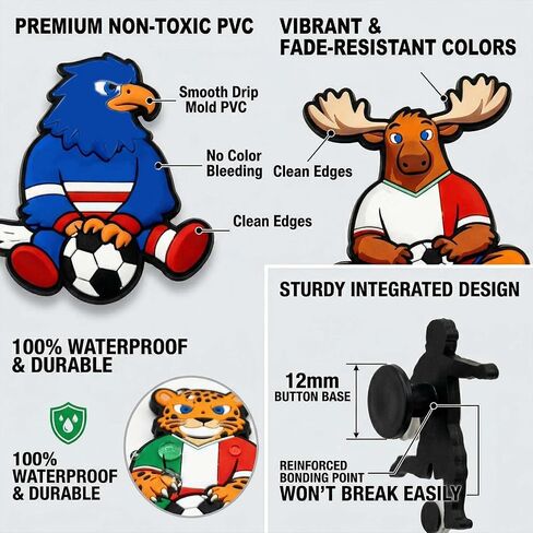 Soccer Shoe Charms for Men - 11Pcs Football Shoe Decoration Charms, Soccer Accessories for Clog Sneakers, Sports Gifts in Saudi Arabia