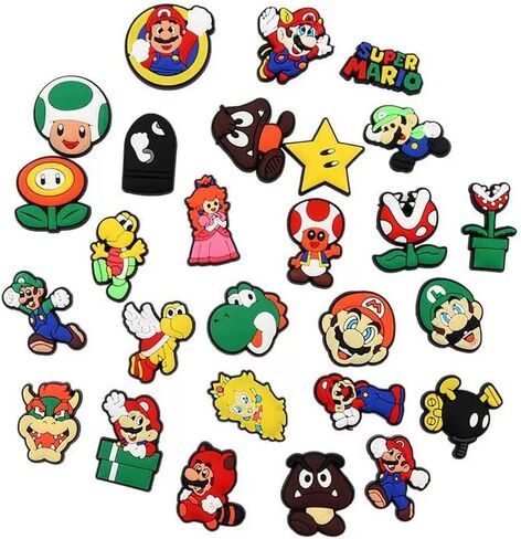 27Pcs Mario Shoe Decoration Charms for Croc Clog Sandals, Shoe Accessories Charms for Adults in Saudi Arabia