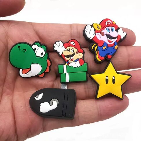 27Pcs Mario Shoe Decoration Charms for Croc Clog Sandals, Shoe Accessories Charms for Adults in Saudi Arabia