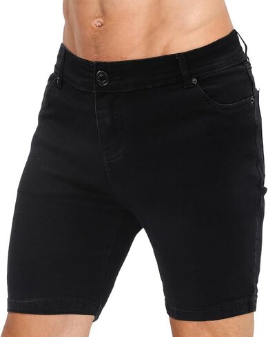 Men's Casual Slim Fit Denim Jean Shorts Skinny Stretch Summer Hot Short in Saudi Arabia