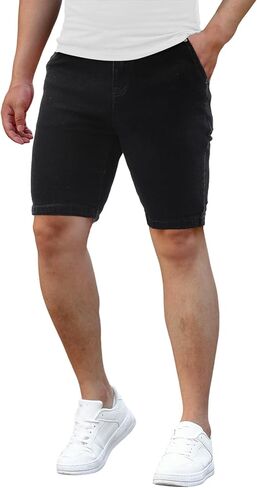 Men's Casual Slim Fit Denim Jean Shorts Skinny Stretch Summer Hot Short in Saudi Arabia