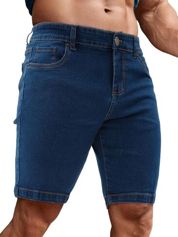Men's Casual Slim Fit Denim Jean Shorts Skinny Stretch Summer Hot Short in Saudi Arabia