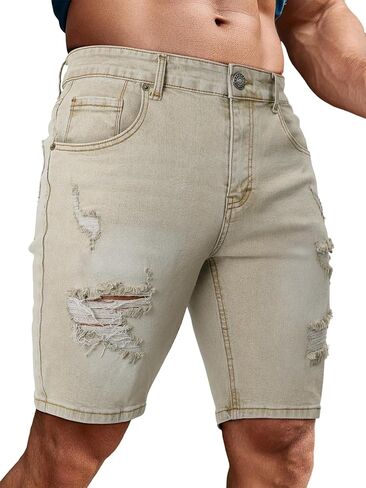 Men's Casual Slim Fit Denim Jean Shorts Skinny Stretch Summer Hot Short in Saudi Arabia