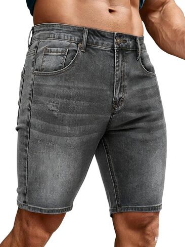Men's Casual Slim Fit Denim Jean Shorts Skinny Stretch Summer Hot Short in Saudi Arabia