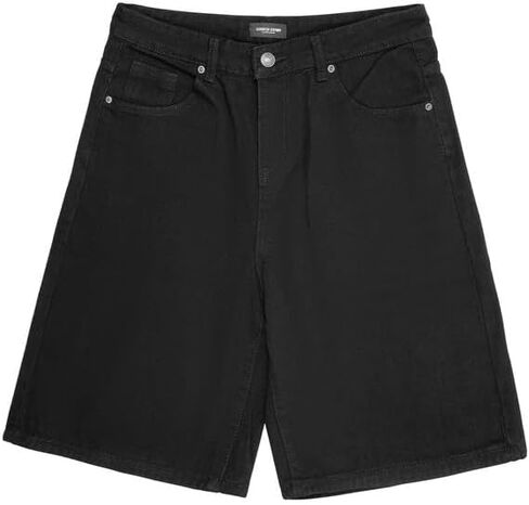 LOGEQI Men's Baggy Jean Shorts Y2K Jorts Vintage Wide Leg Denim Shorts Loose Fit Skater Streetwear Knee Length Casual Pants in Saudi Arabia