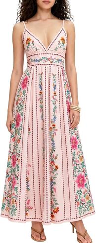 Women's Boho Print Dress Sleeveless Backless Halter High Waist A Line Vacation Beach Long Dress in Saudi Arabia