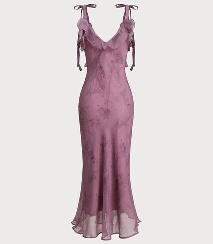 فستان RIHOAS Boho Midi Floral - فستان صيفي أنيق متدفق | الزي الرسمي مستوحى لضيف حفل الزفاف | فستان حفلة الربيع والصيف in Kuwait