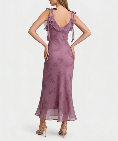 فستان RIHOAS Boho Midi Floral - فستان صيفي أنيق متدفق | الزي الرسمي مستوحى لضيف حفل الزفاف | فستان حفلة الربيع والصيف in Kuwait