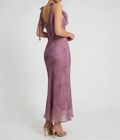 فستان RIHOAS Boho Midi Floral - فستان صيفي أنيق متدفق | الزي الرسمي مستوحى لضيف حفل الزفاف | فستان حفلة الربيع والصيف in Kuwait